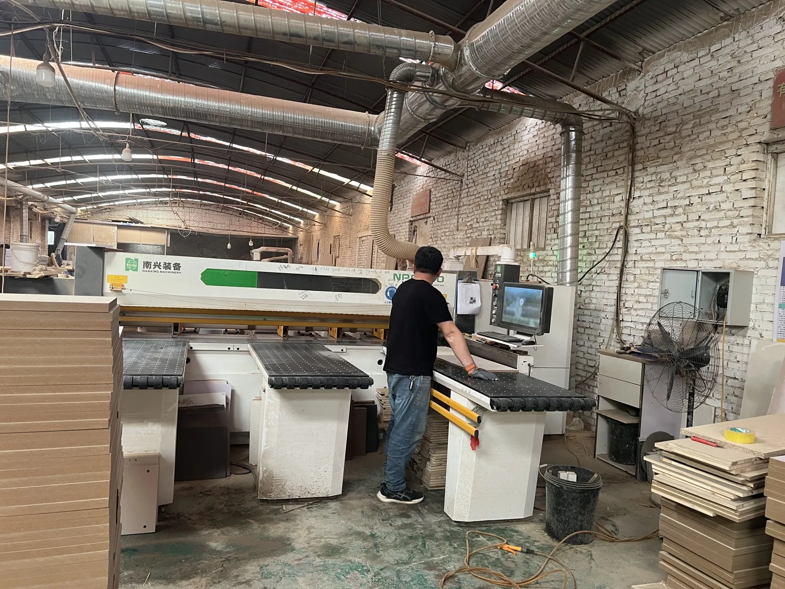 Bedside cabinet panel production line
